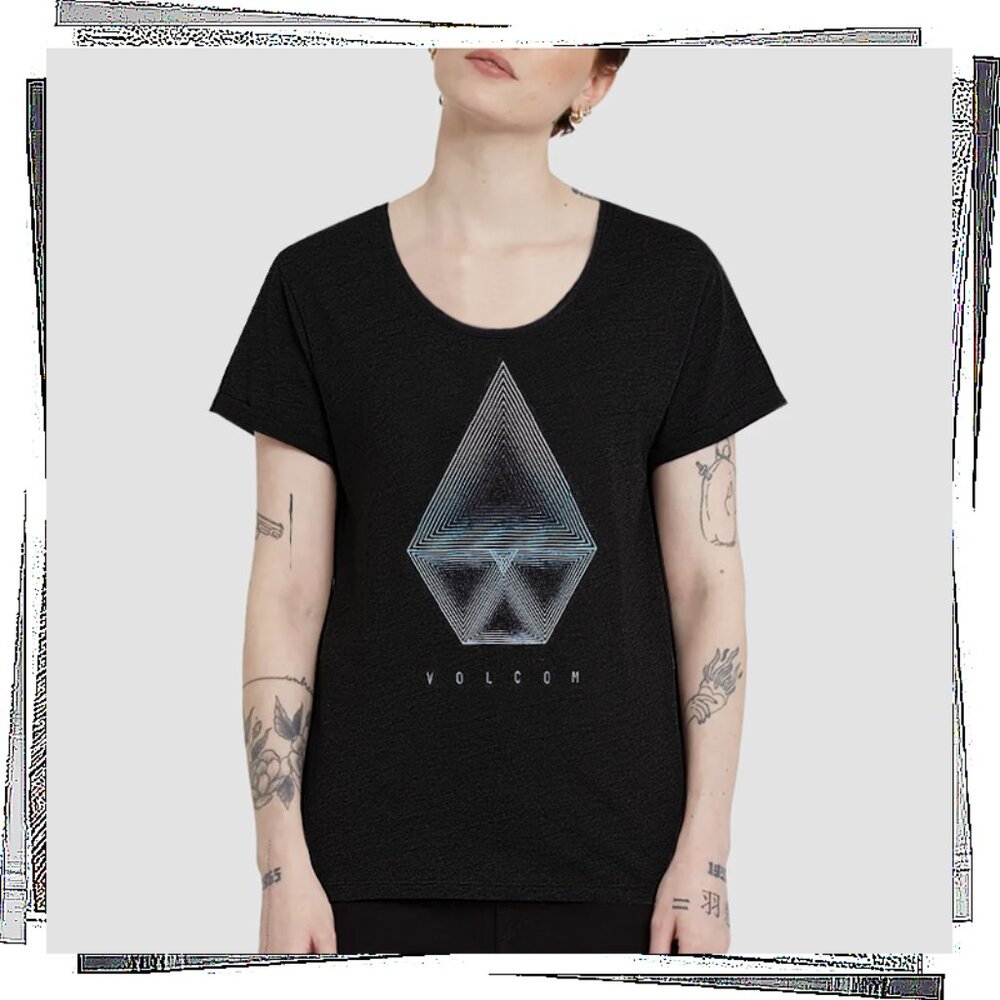 NWOT: Black Scoop Neck Tee (S) by Volcom